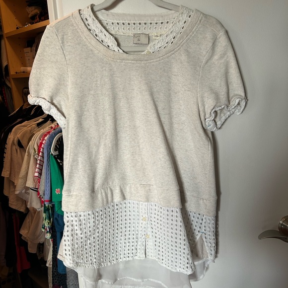 Tops - Elegant White & Cream Layered Women's Top